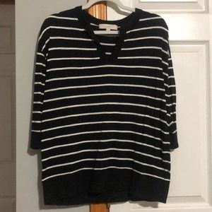 Loft 3/4 Sleeve Striped Sweater